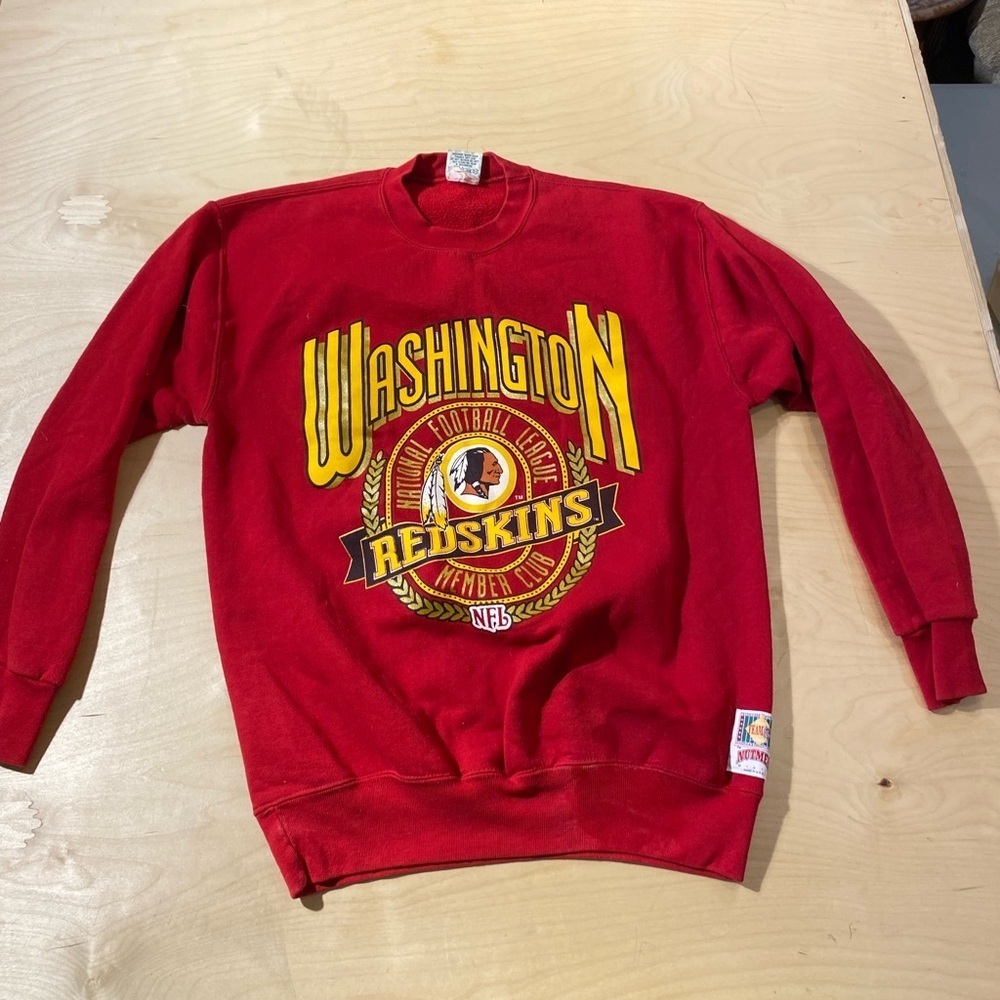 Washington Redskins Red Sweater on NUTMEG Mills Tag Large Made in USA (JH)